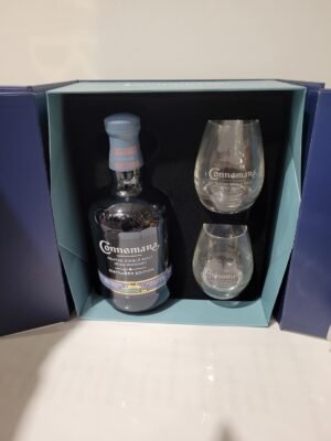 WHISKY coffret CONNEMARA TOURBE SINGLE MALT 70CL 43° + 2 veres